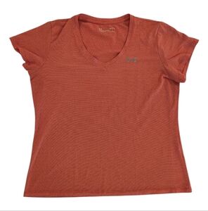 Under Armour Red-Orange V-Neck Top Women's Size Large